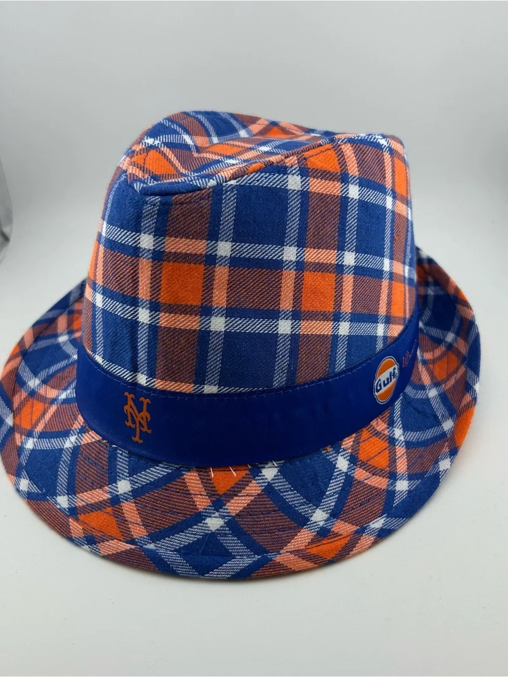New York Mets 2016 Plaid Fedora Hat BDA Orange Blue Gulf Citi Field SGA MLB